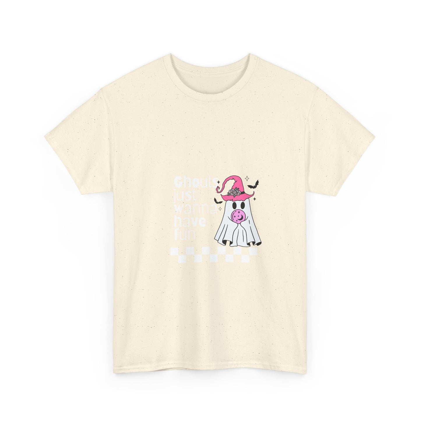 Ghoul-Themed Unisex Heavy Cotton Tee - Fun Halloween Apparel, Spooky T-Shirt, Costume Party Top, Casual Wear, Gift for Ghost Lovers